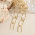 Pendientes triple aro cuadrado acero