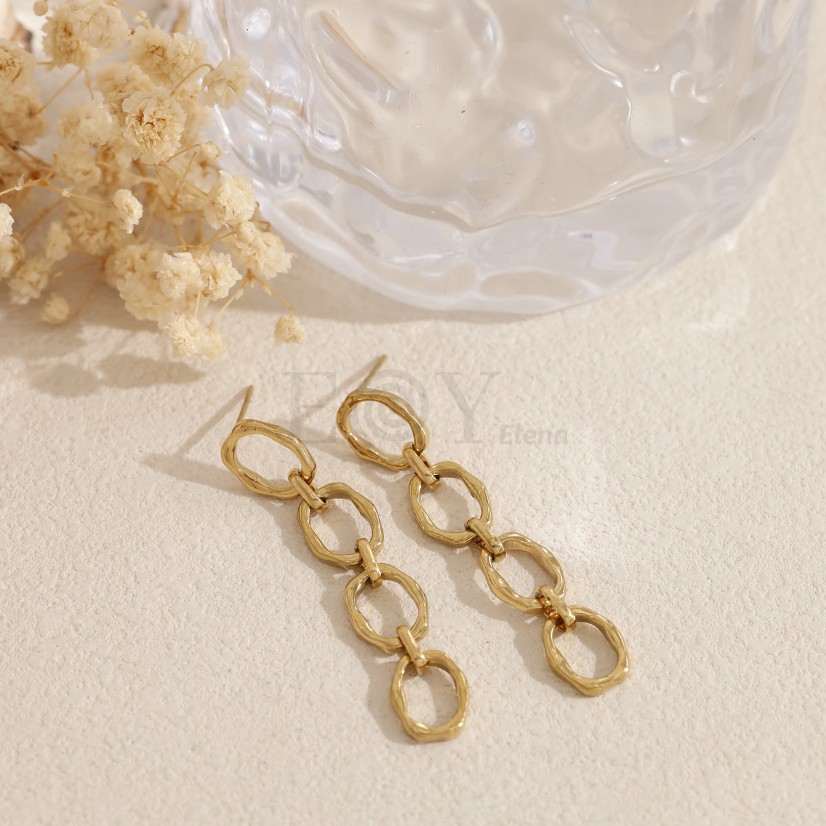 Pendientes largos aros acero