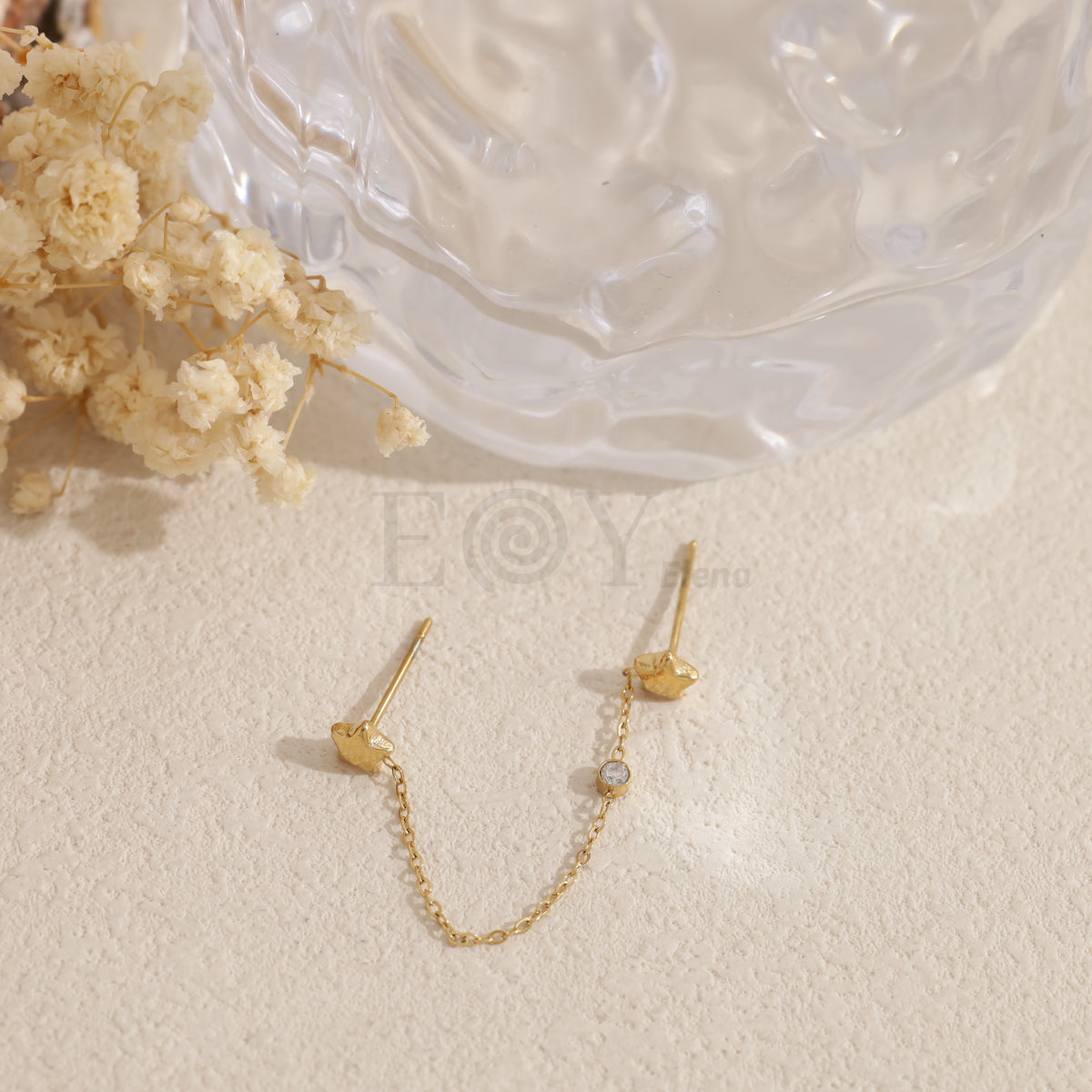 Pendientes doble agujero estrella acero