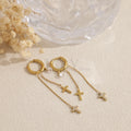 Pendientes de aro con cruces colgando acero