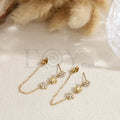 Pendientes colgantes triple flor acero