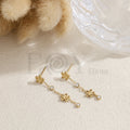 Pendientes flor y circonitas acero