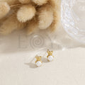 Pendientes osito con perla acero