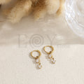 Pendientes de aro con piedra color acero