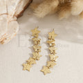Pendientes largos estrellas acero