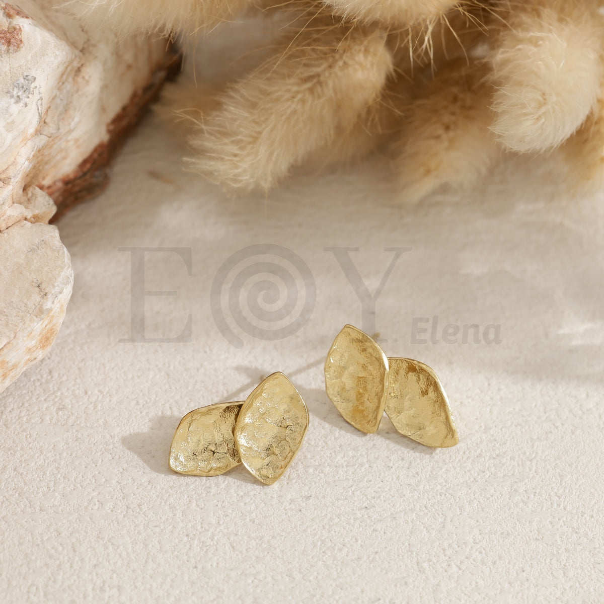 Pendientes doble hoja acero