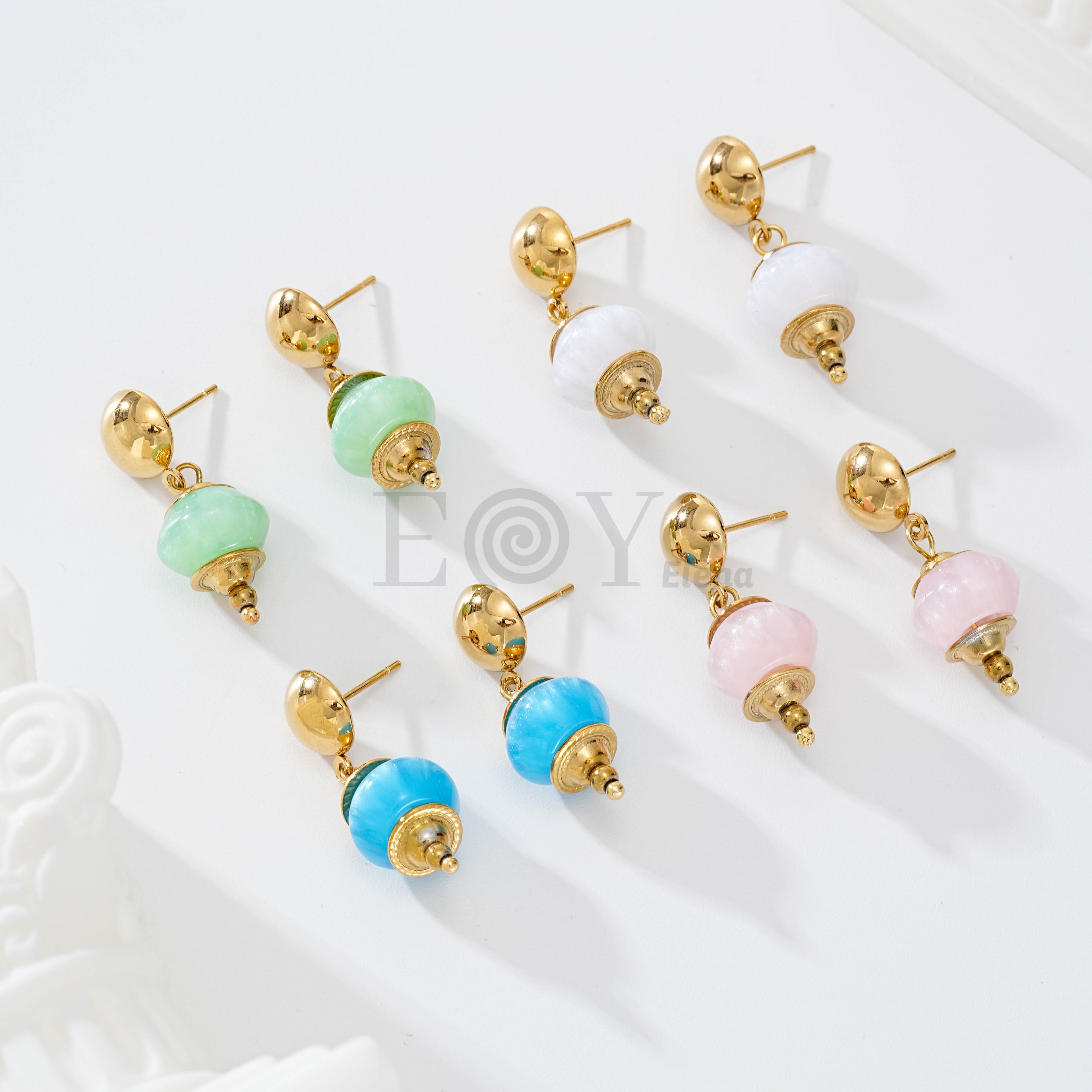 Pendientes piedra color