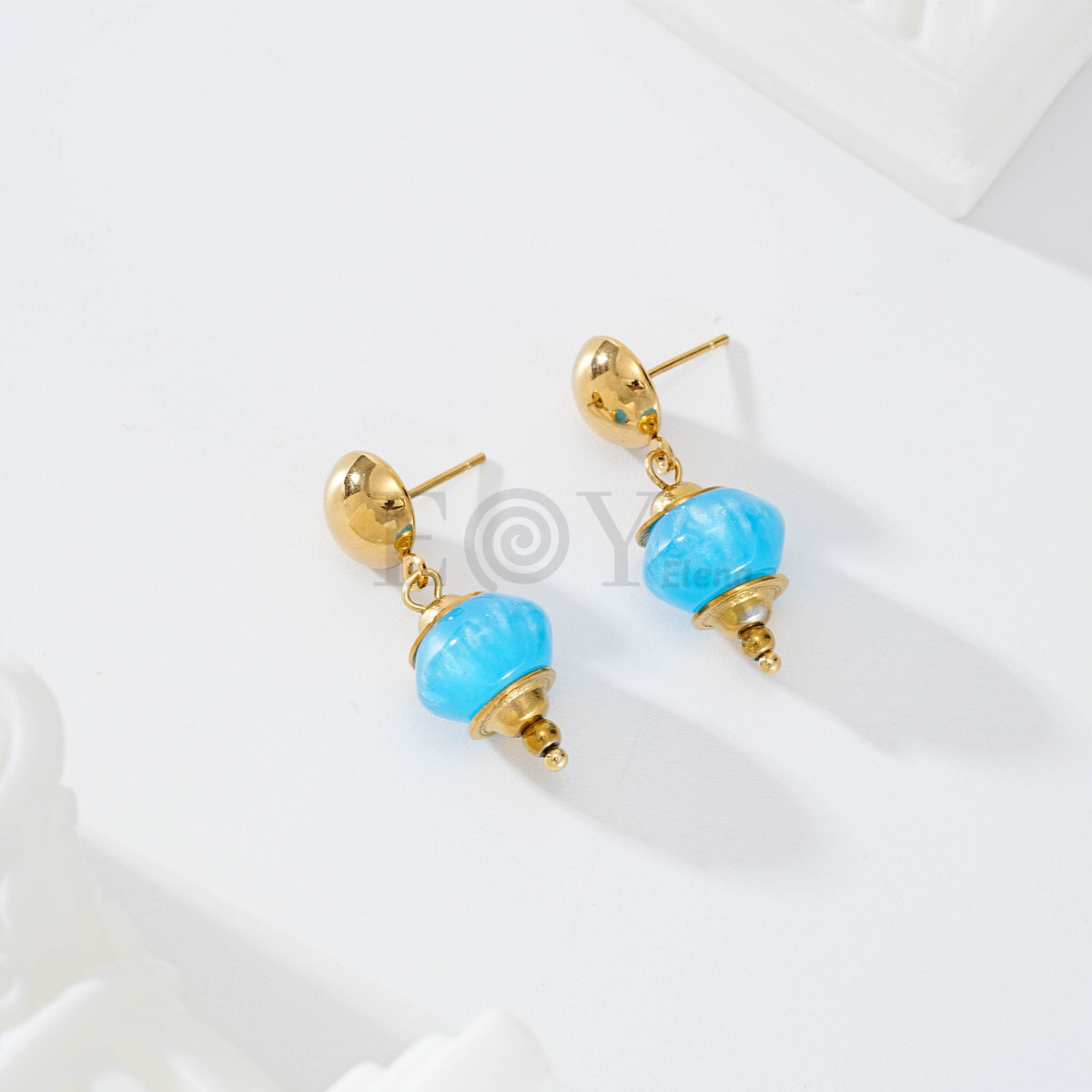 Pendientes piedra color