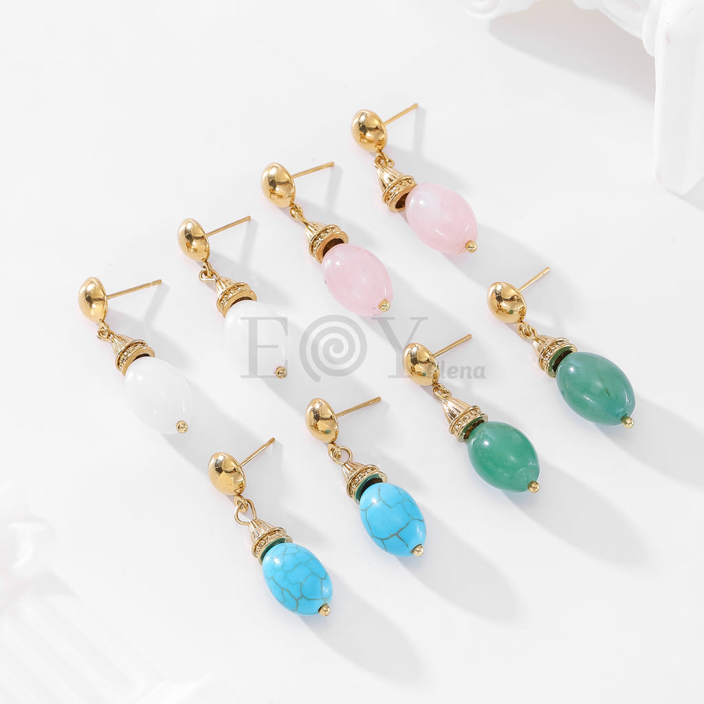 Pendientes piedra color