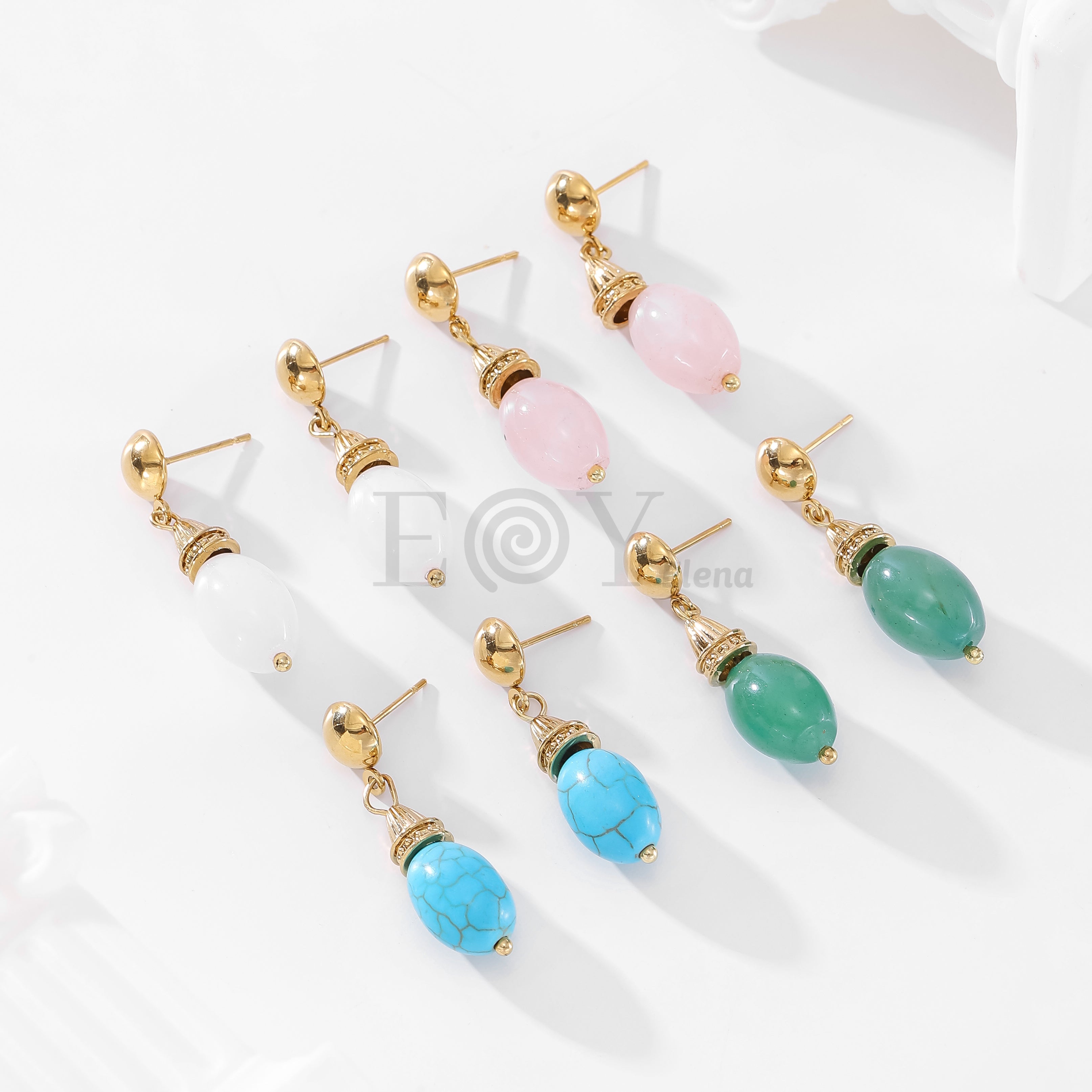Pendientes piedra color