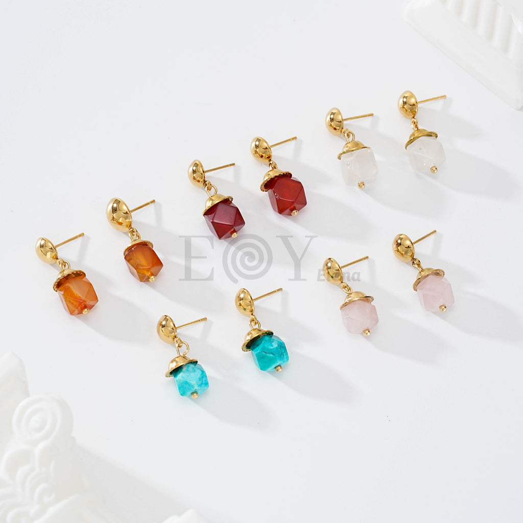Pendientes piedra irregular