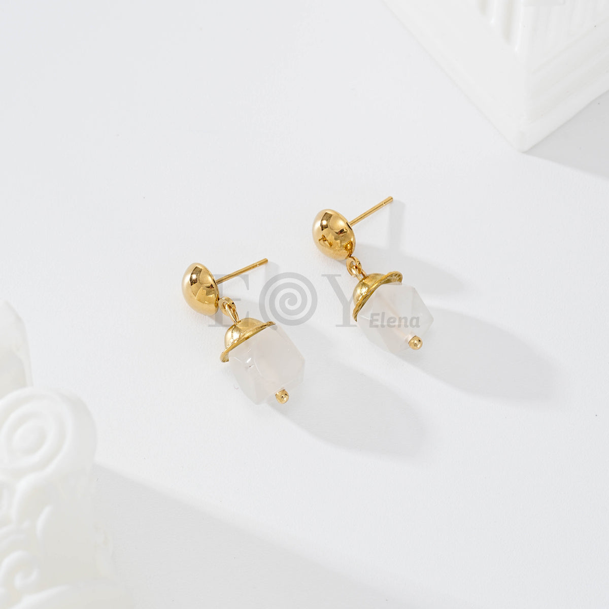Pendientes piedra color