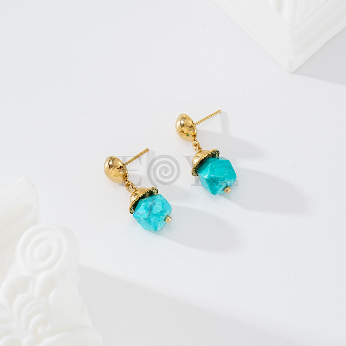 Pendientes piedra color