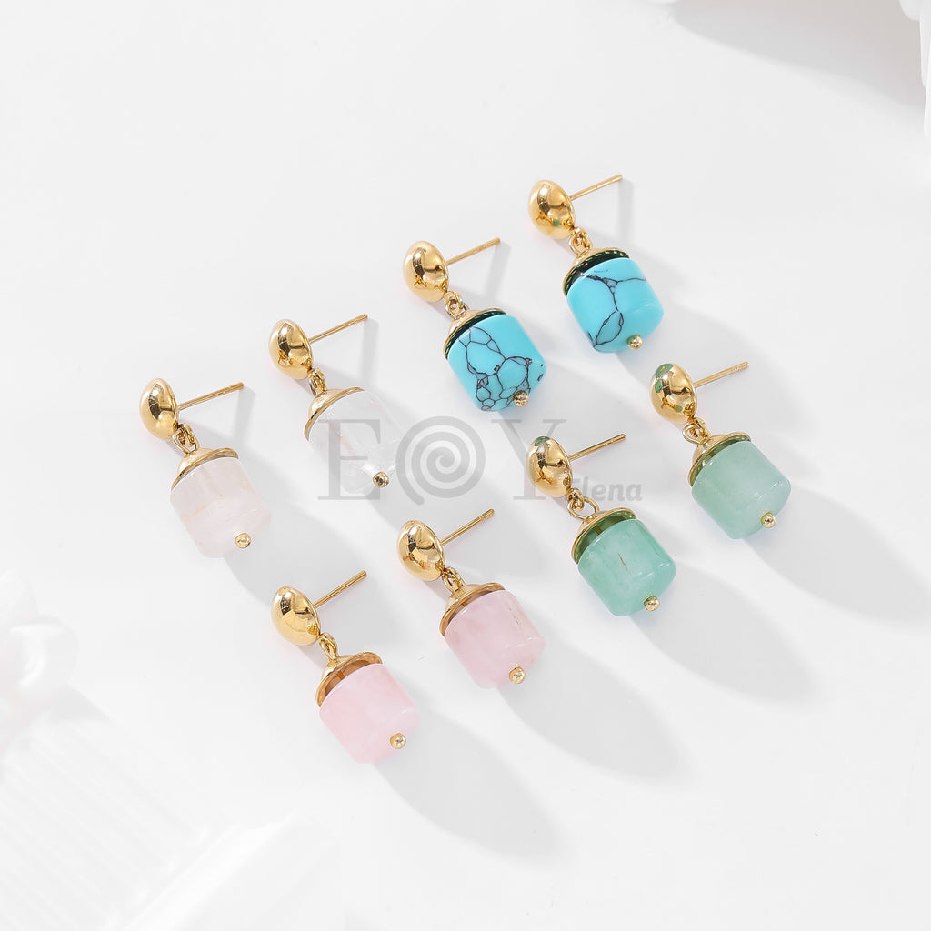 Pendientes con piedra color