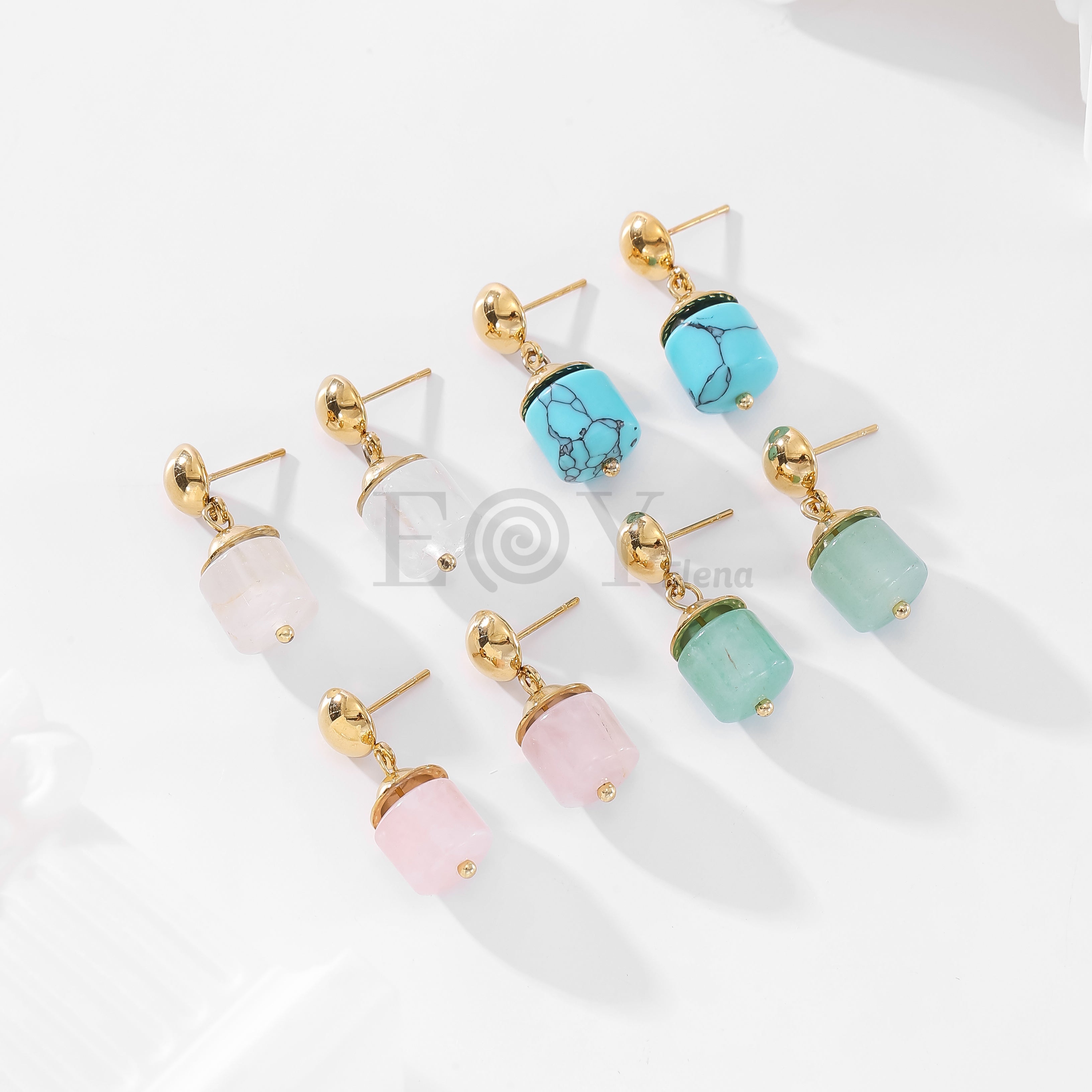 Pendientes con piedra color