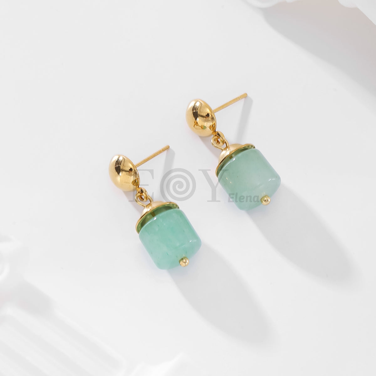 Pendientes con piedra color