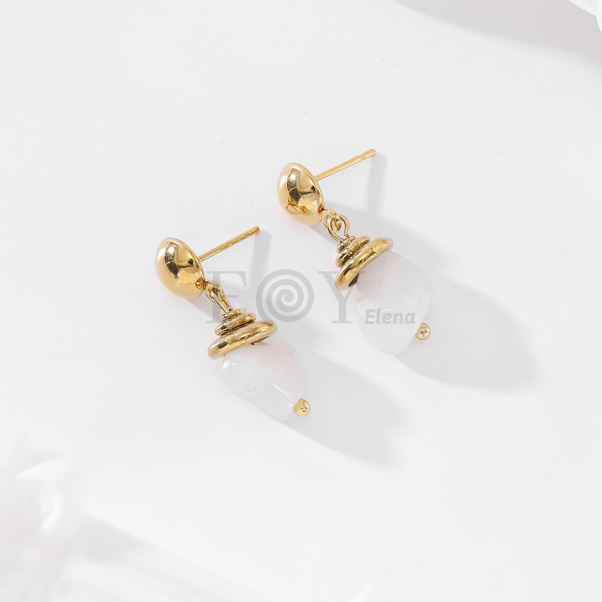 Pendientes de chapa con piedra