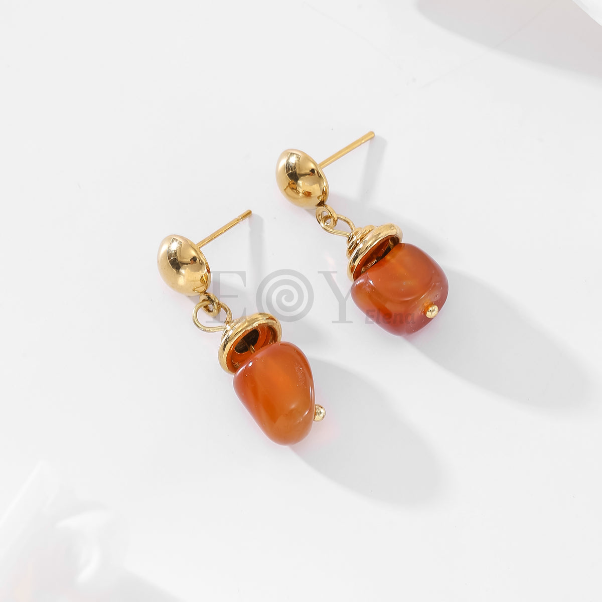Pendientes de chapa con piedra