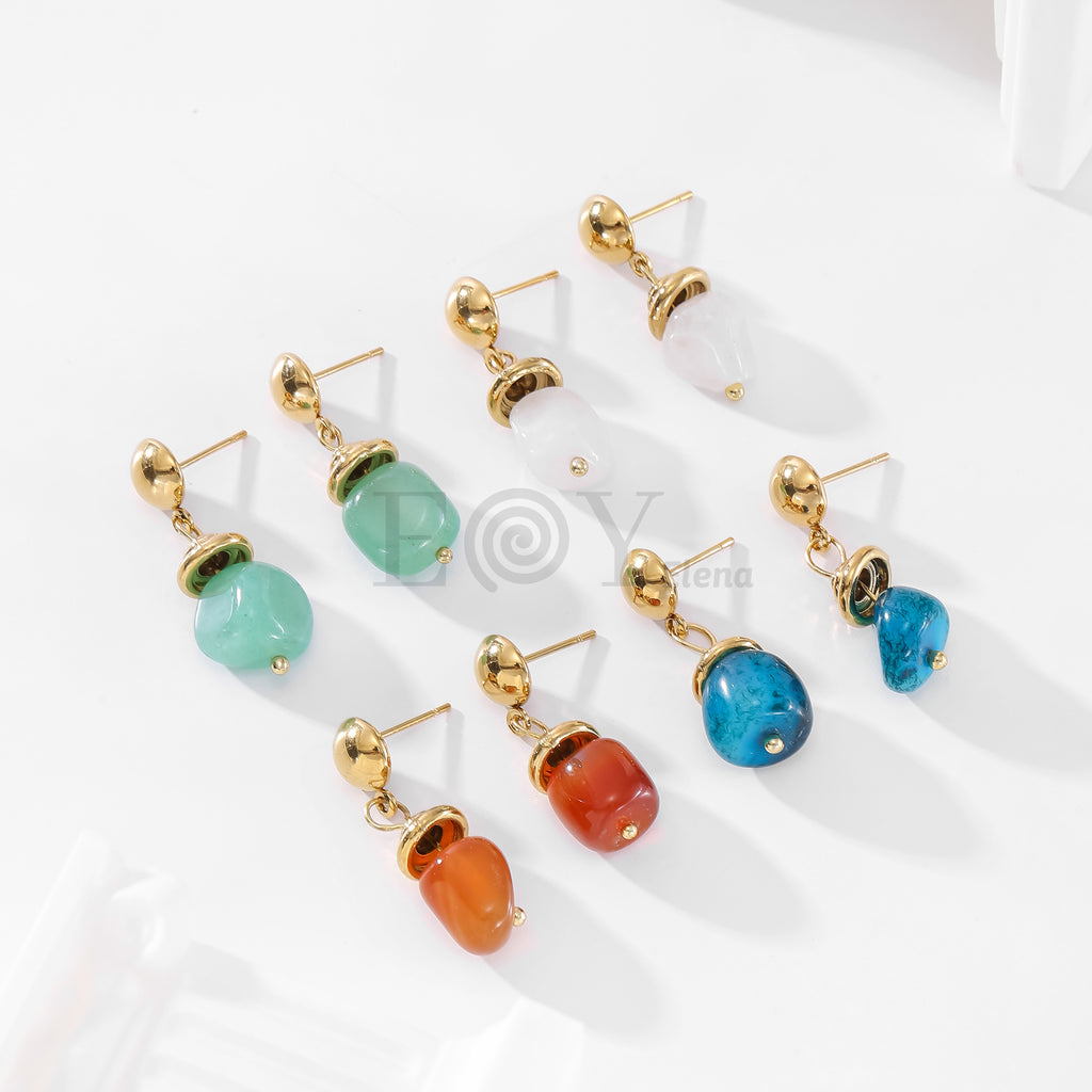Pendientes de chapa con piedra