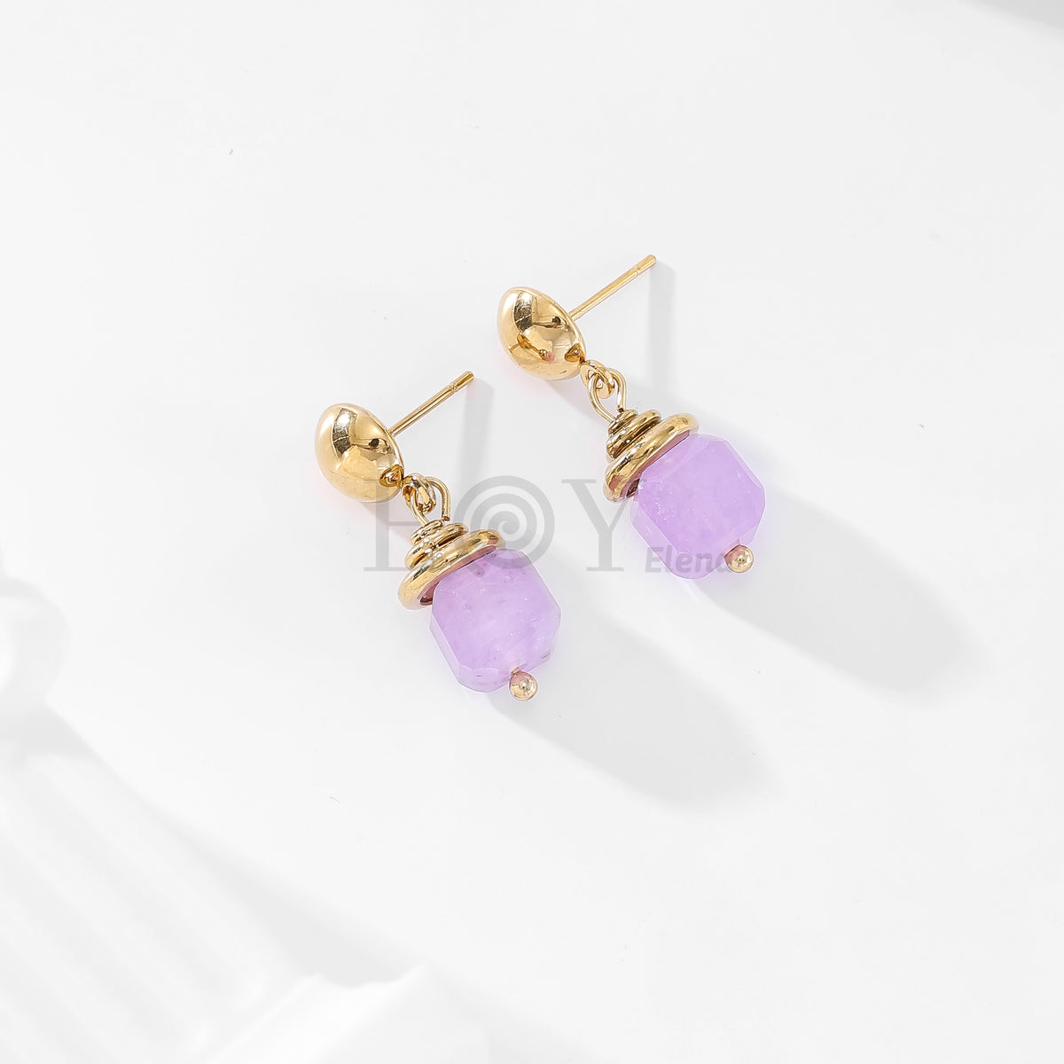 Pendientes con piedra color