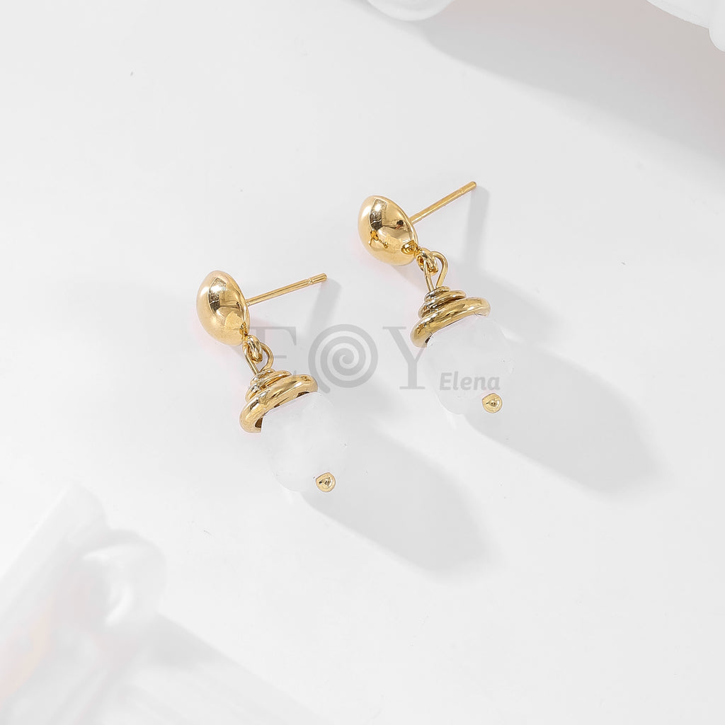 Pendientes con piedra color