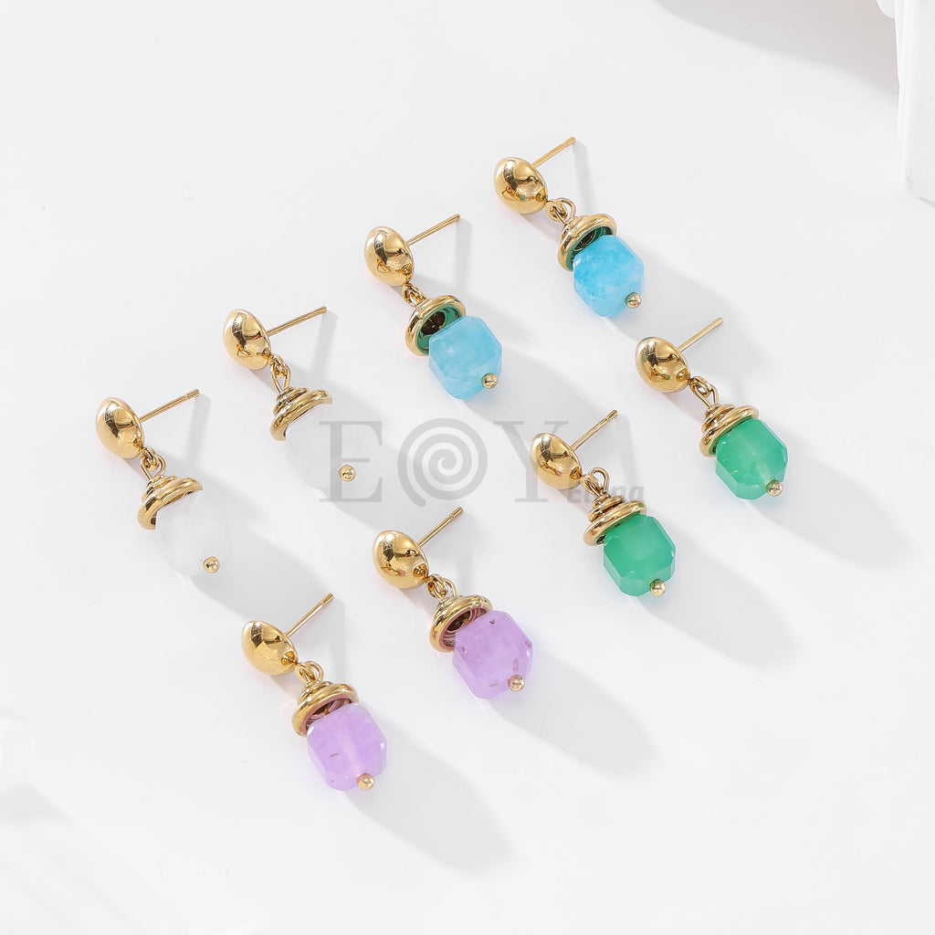 Pendientes con piedra color