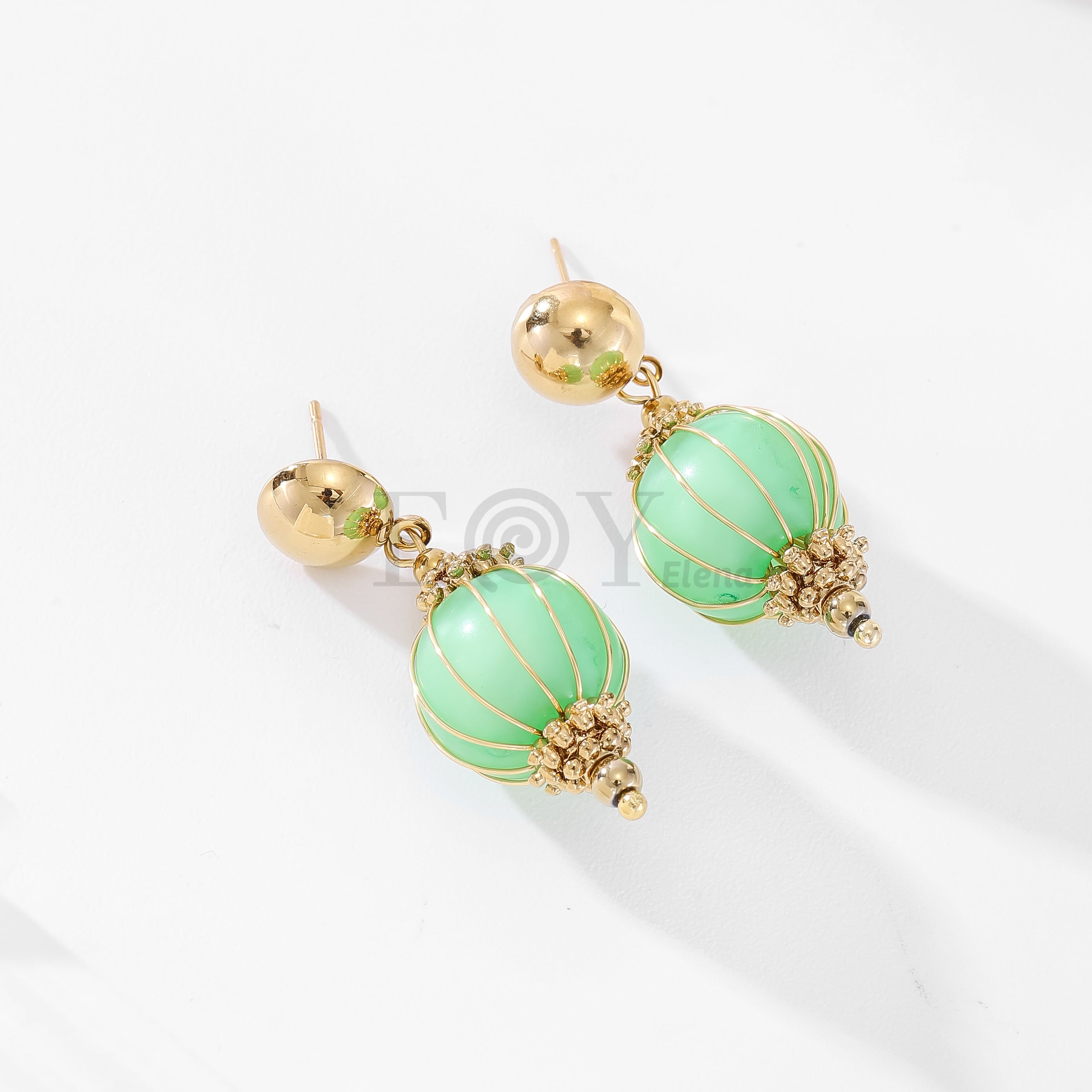 Pendientes chapa y esfera color