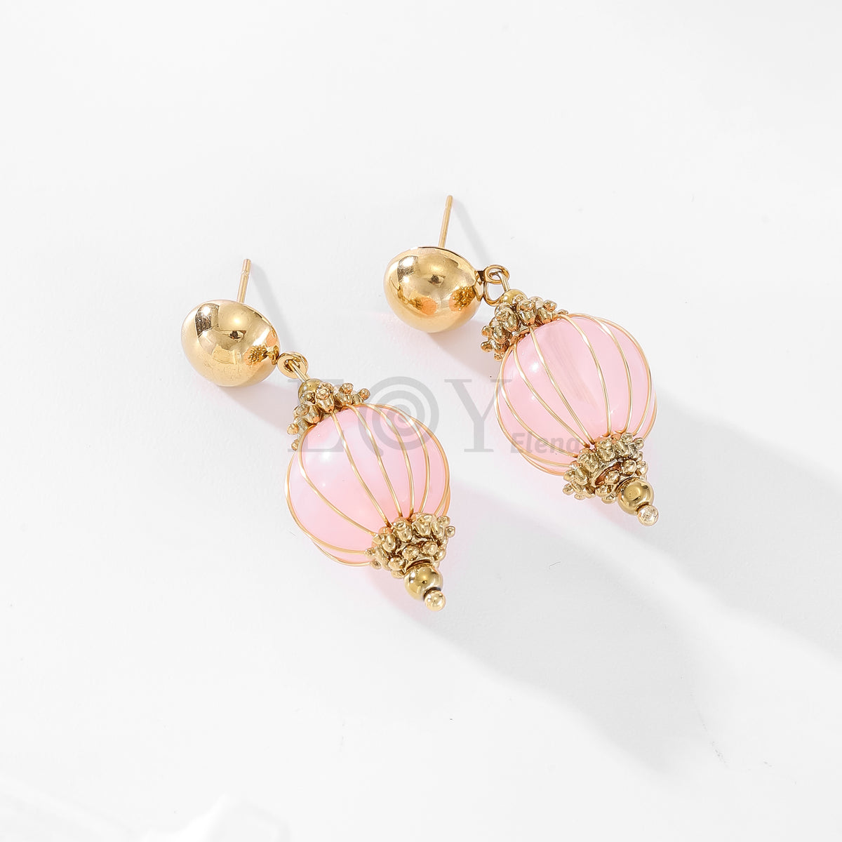 Pendientes chapa y esfera color