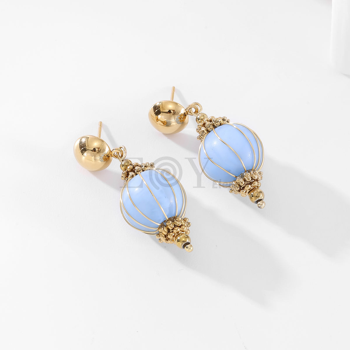 Pendientes chapa y esfera color
