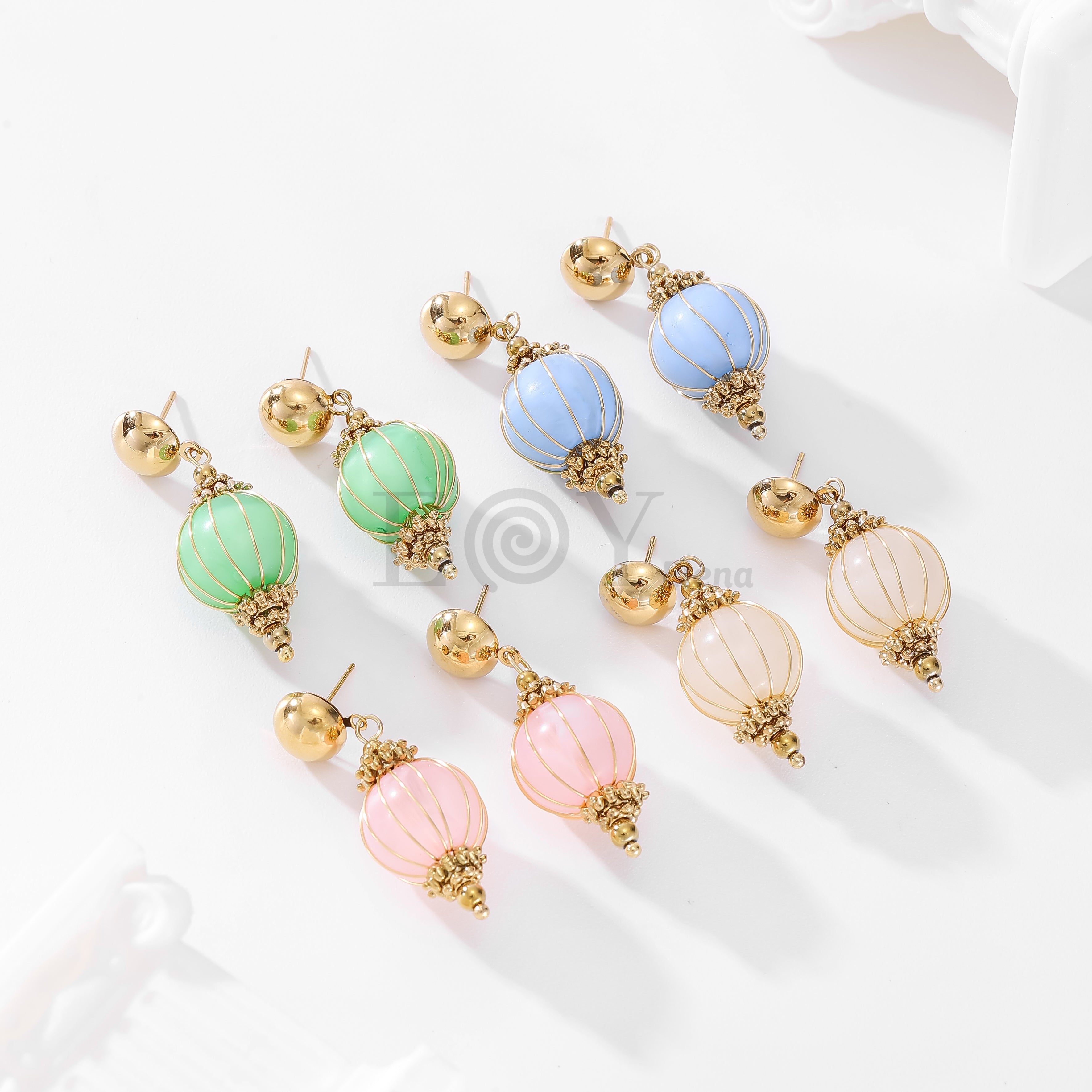 Pendientes chapa y esfera color