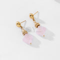 Pendientes con piedra trébol color