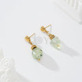 Pendientes adorno dorado y piedra de color