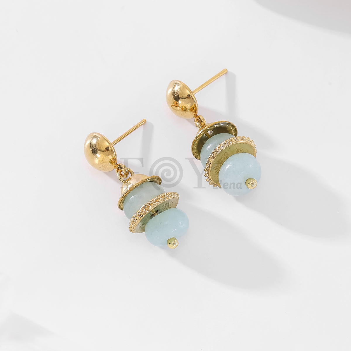 Pendientes piedra color y chapas