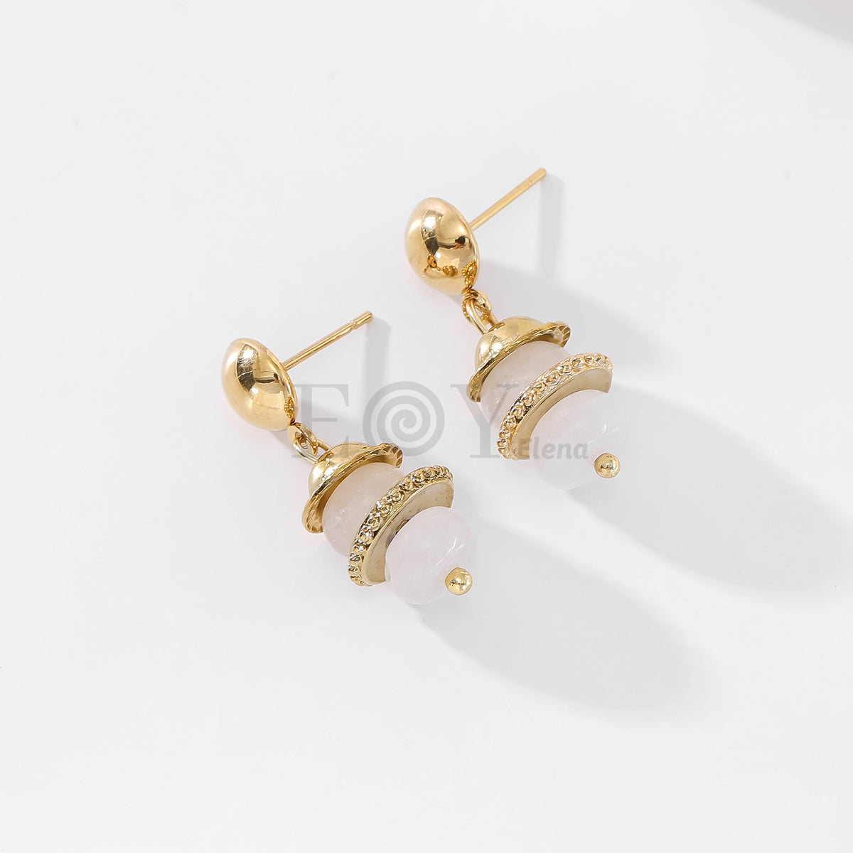 Pendientes piedra color y chapas