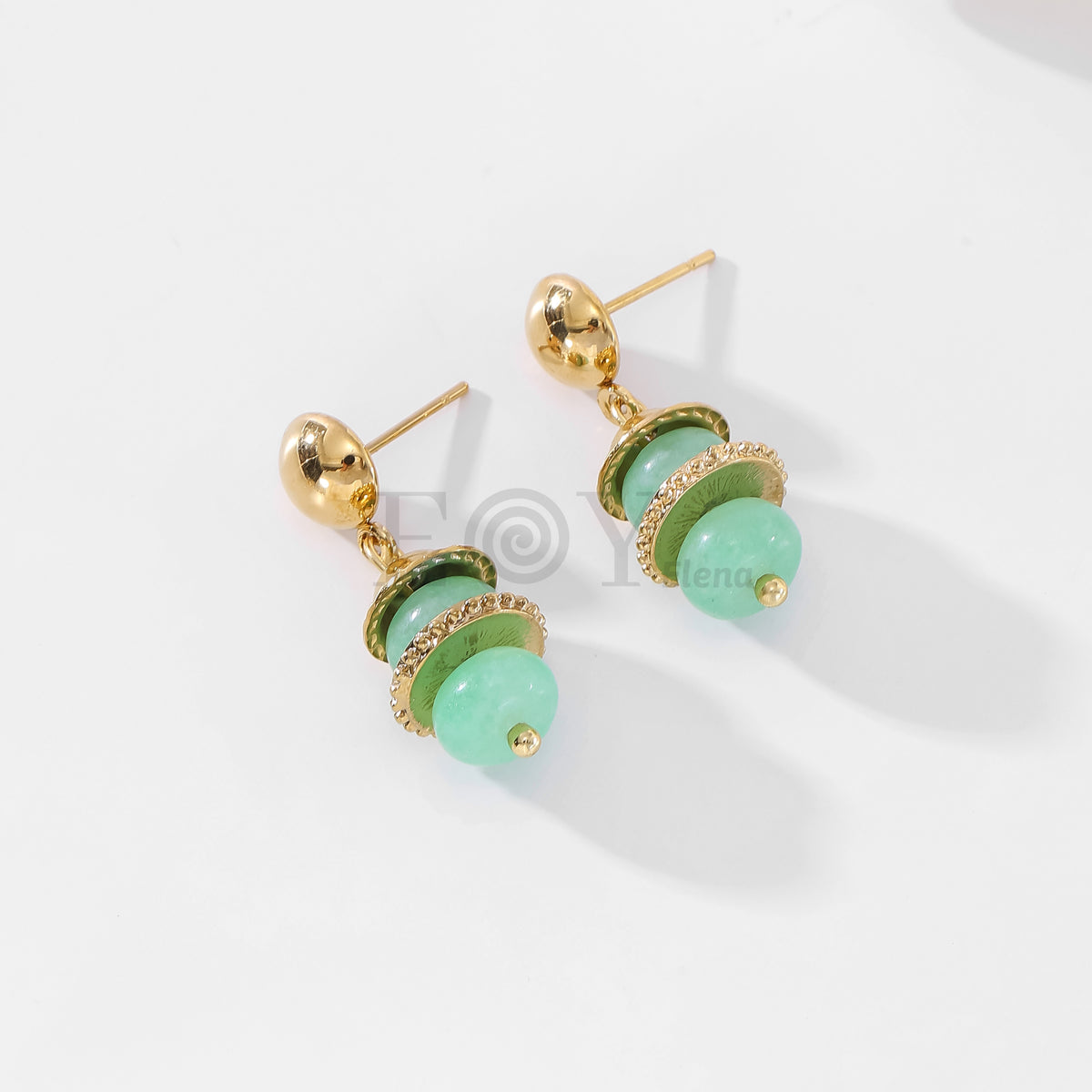 Pendientes piedra color y chapas