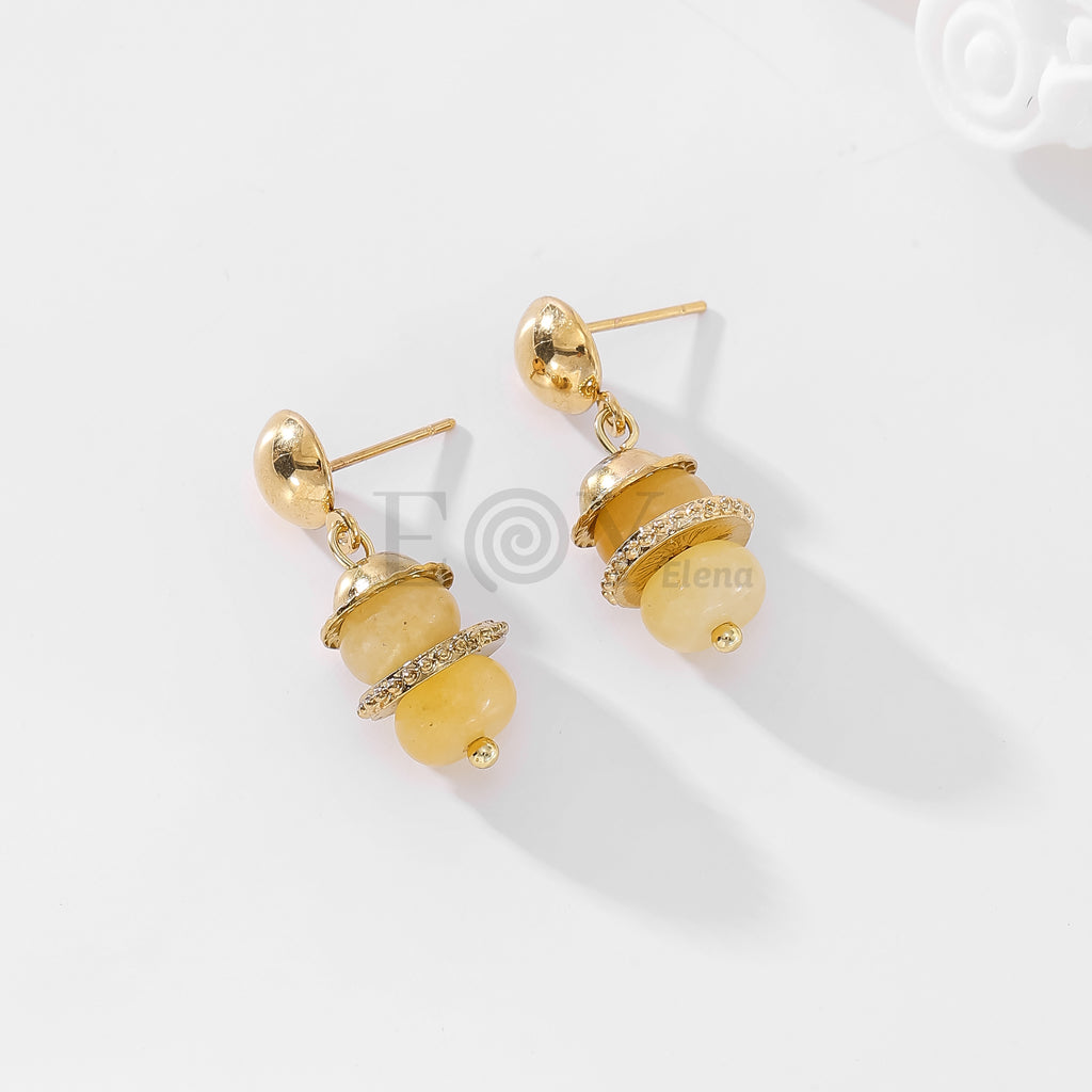 Pendientes piedra color y chapas