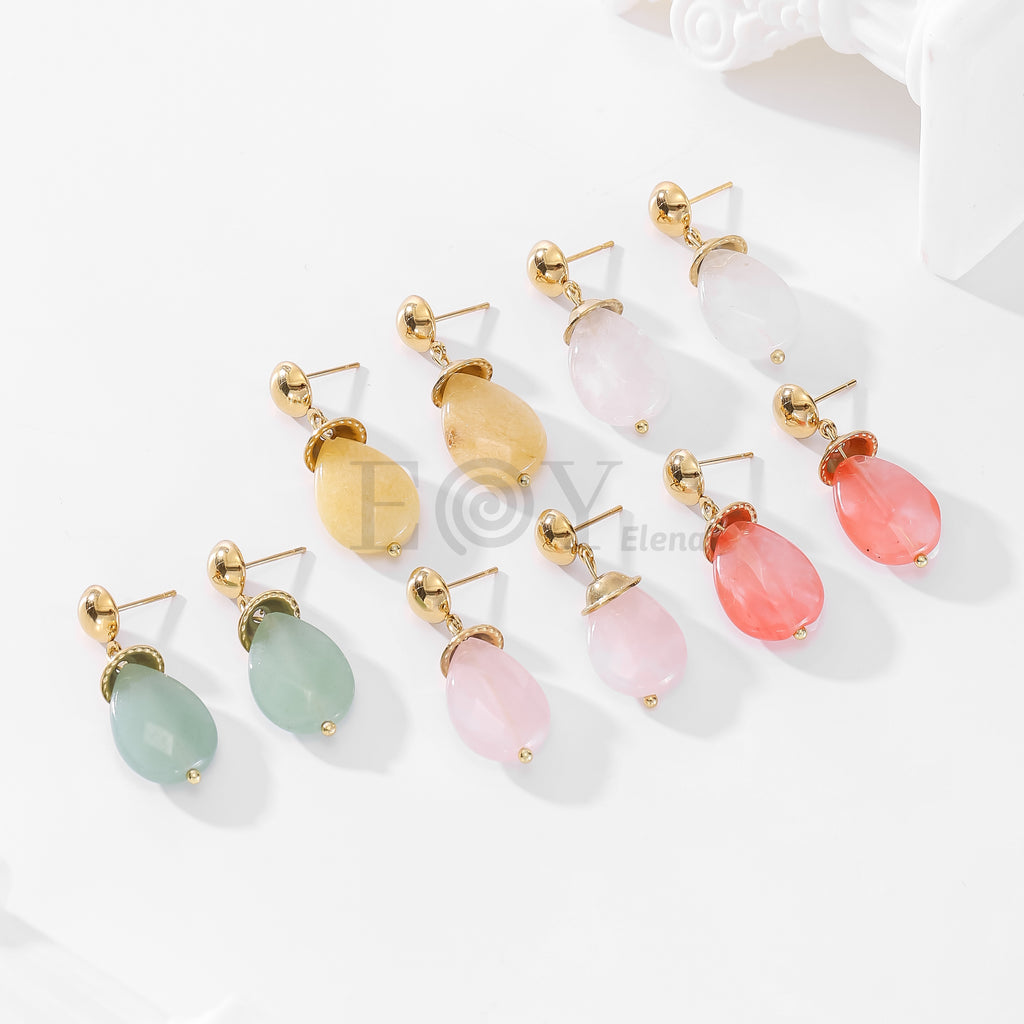 Pendientes piedra color