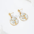 Pendientes con chapa flor color