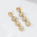Pendientes largos flores con circonita central