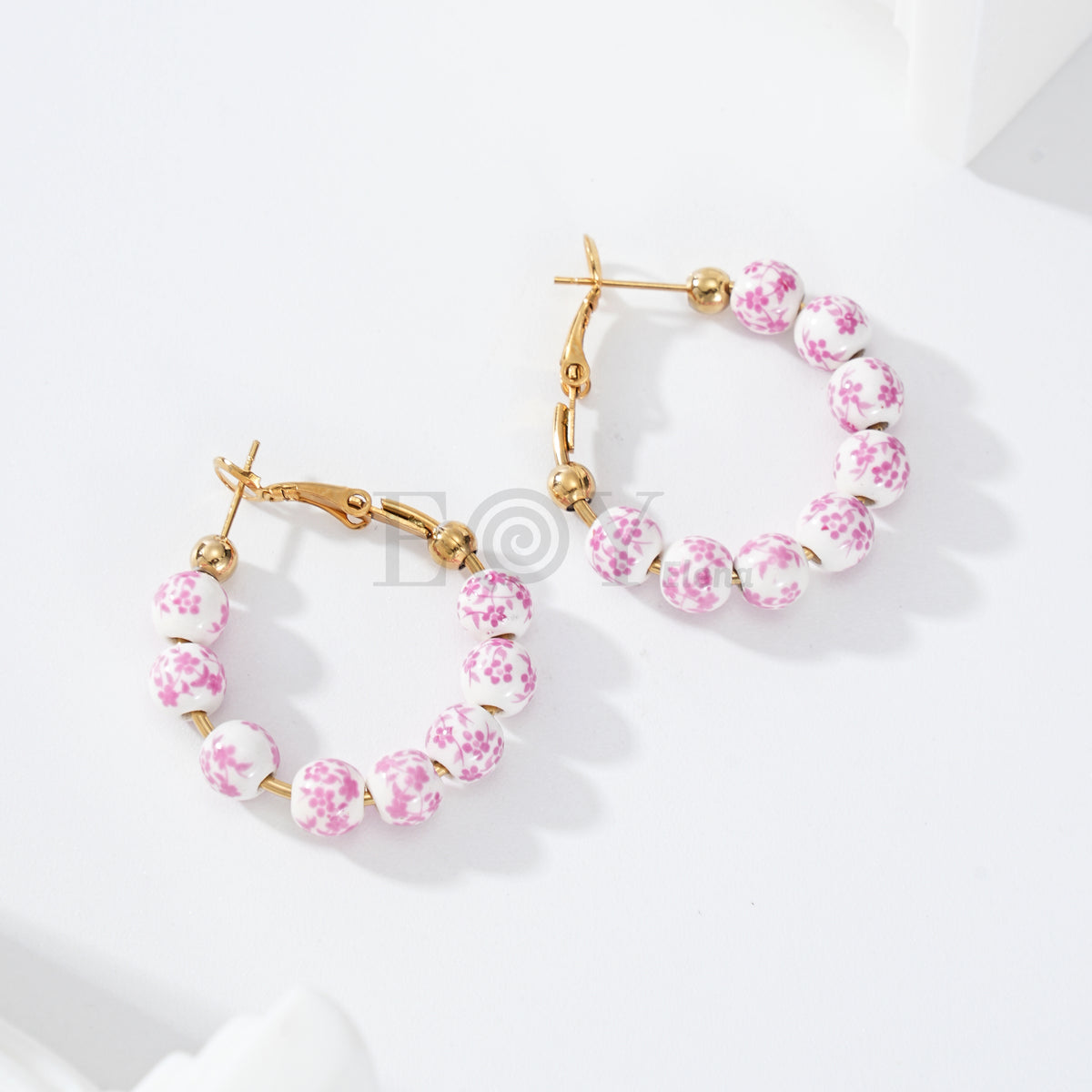 Pendientes aro bolas colores
