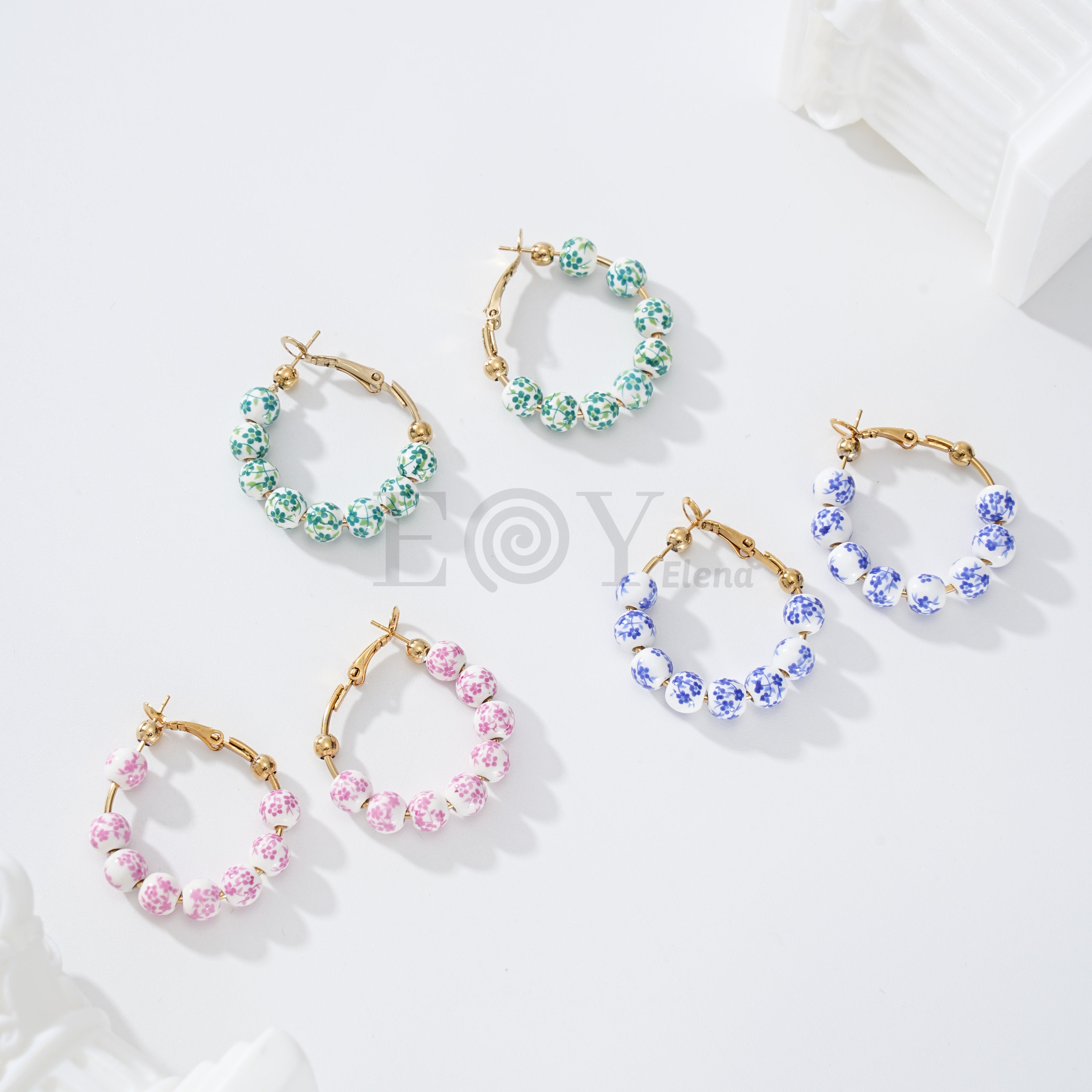 Pendientes aro bolas colores
