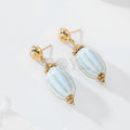 Pendientes con piedra alargada color