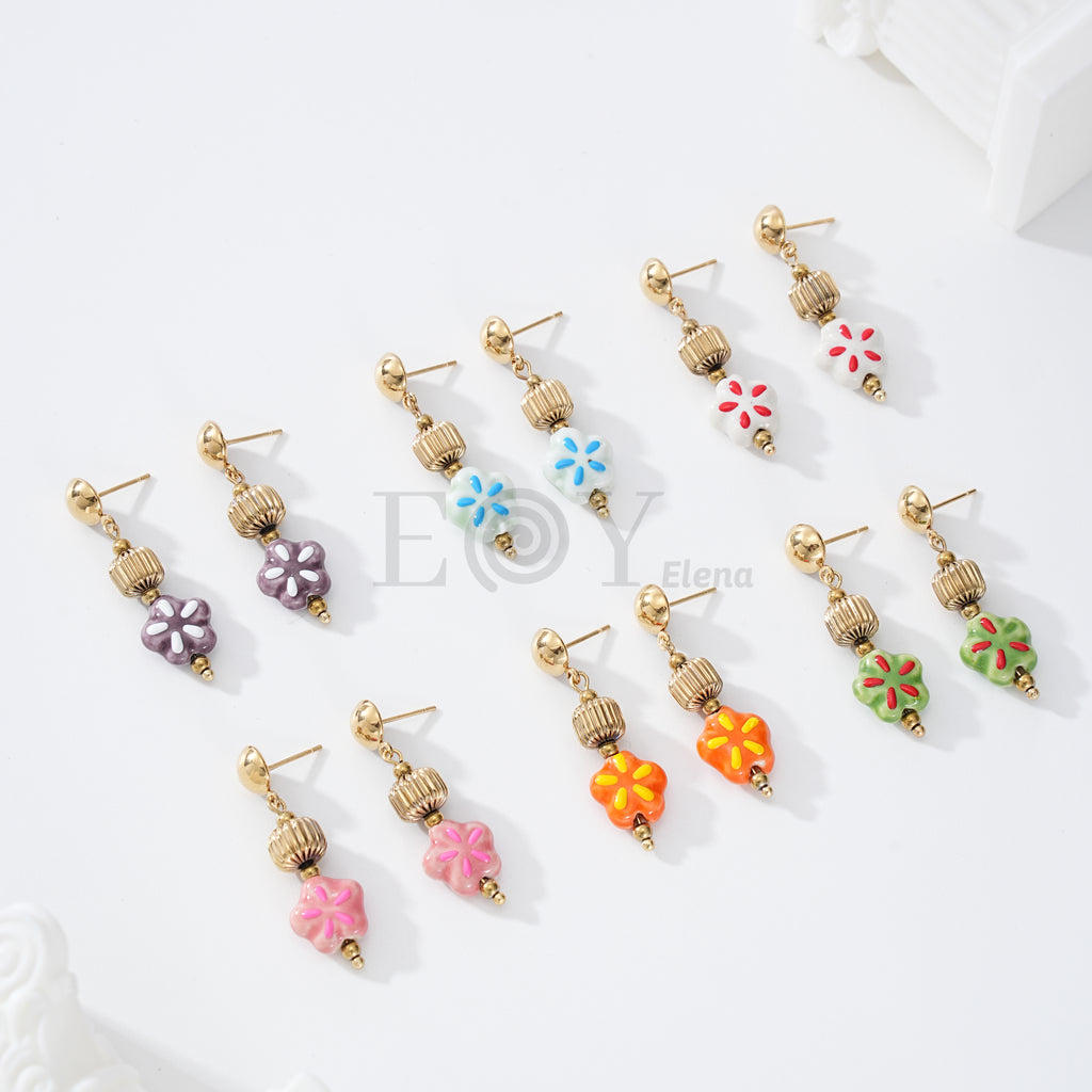 Pendientes chapa con detalle color