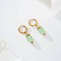Pendientes aro con piedra color
