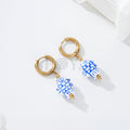 Pendientes de aro pez con detalles azules