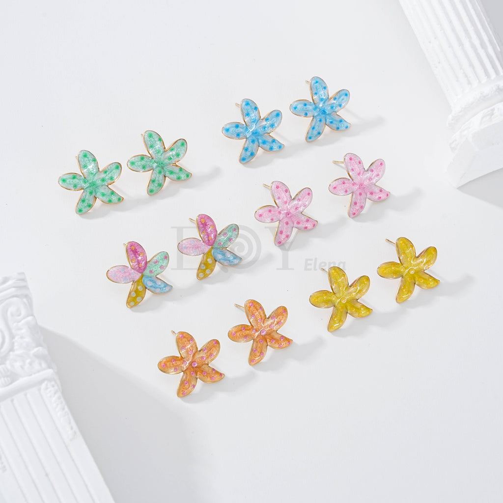 Pendientes flor color