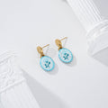 Pendientes chapa con flor color