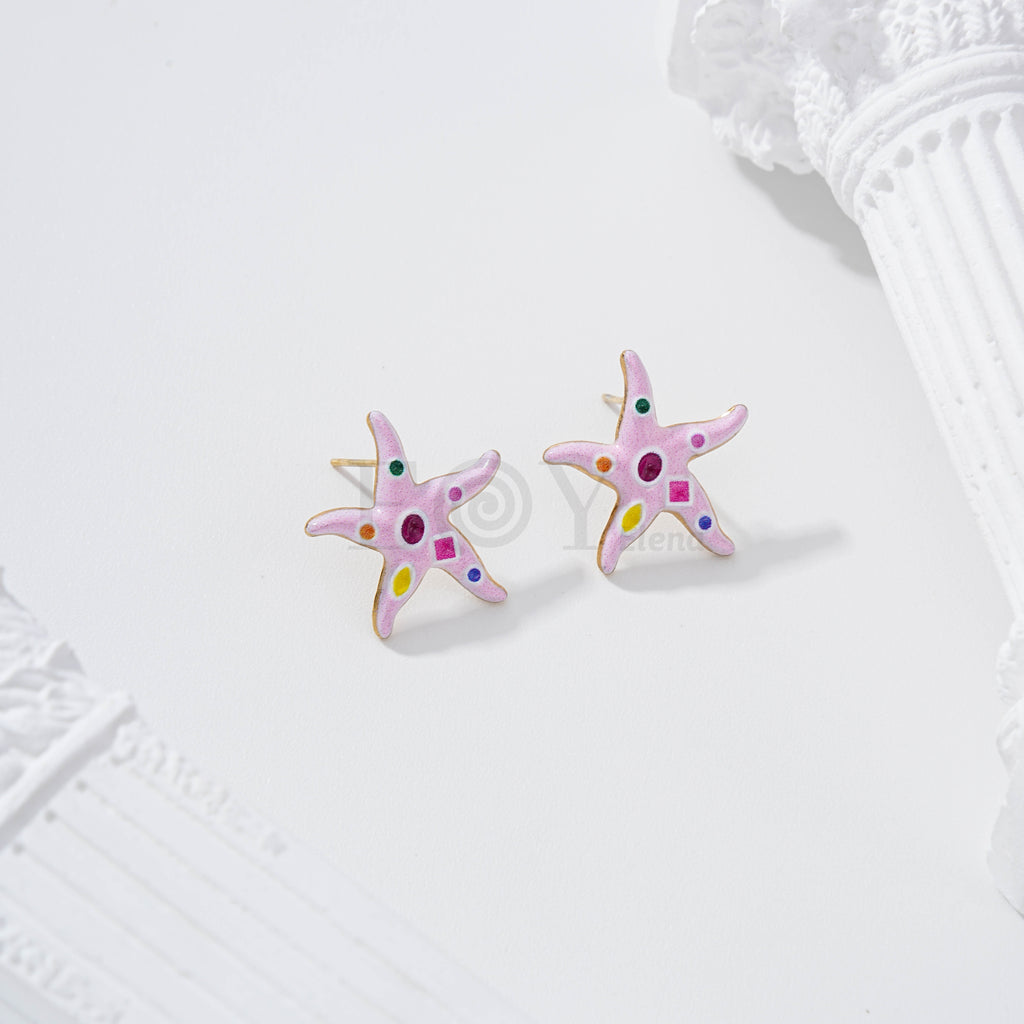Pendientes estrella de mar con figuras geométricas