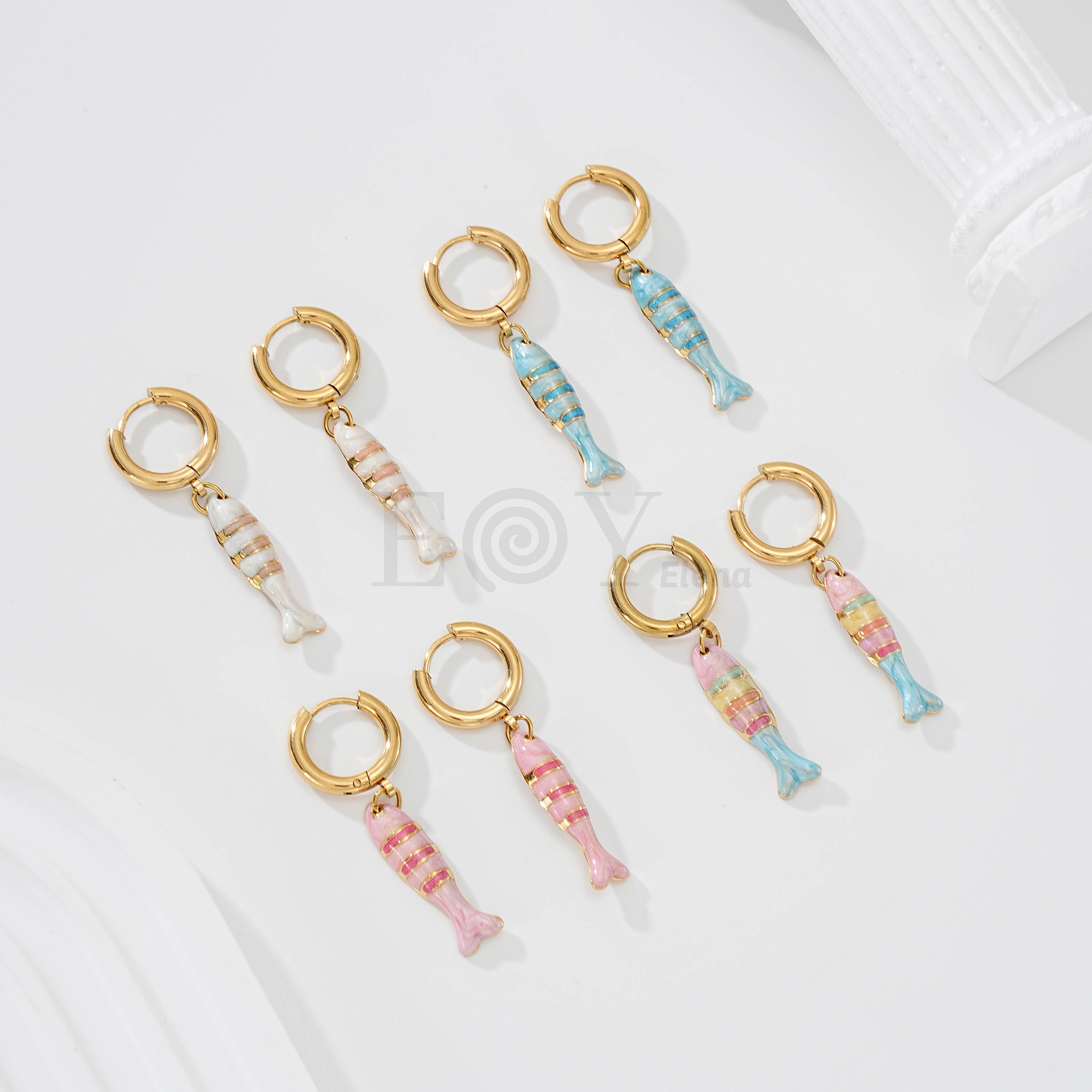 Pendientes pez alargado