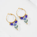 Pendientes charm flor
